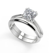 Ashlyn Double Prong Solitaire Cushion Cut Diamond Engagement Ring - Nivetta